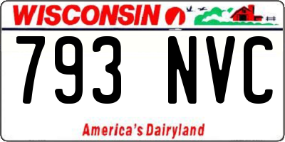 WI license plate 793NVC