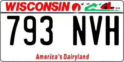 WI license plate 793NVH