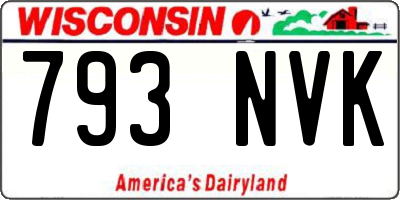 WI license plate 793NVK