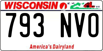 WI license plate 793NVO