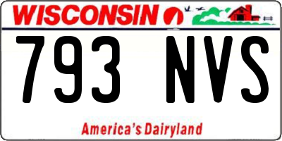 WI license plate 793NVS