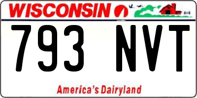 WI license plate 793NVT