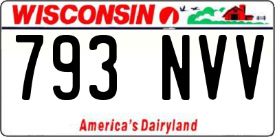 WI license plate 793NVV