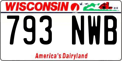 WI license plate 793NWB