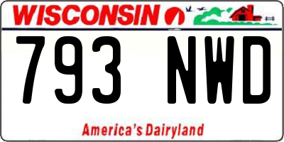 WI license plate 793NWD