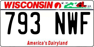 WI license plate 793NWF