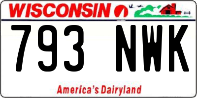 WI license plate 793NWK