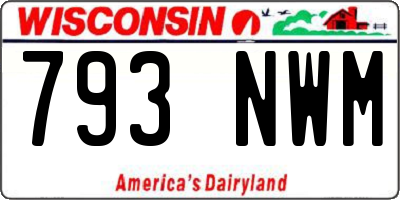 WI license plate 793NWM
