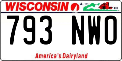 WI license plate 793NWO