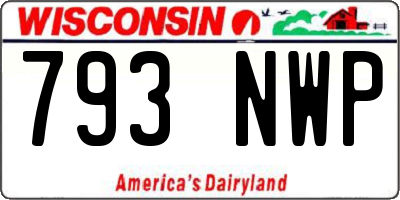 WI license plate 793NWP