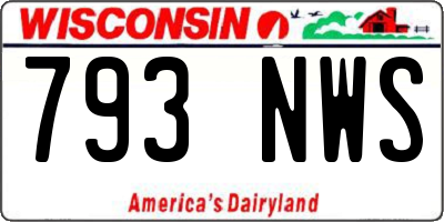 WI license plate 793NWS