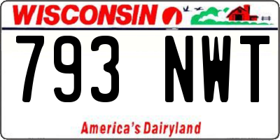 WI license plate 793NWT