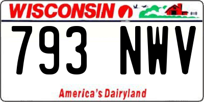 WI license plate 793NWV