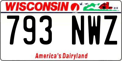 WI license plate 793NWZ