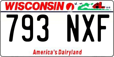 WI license plate 793NXF