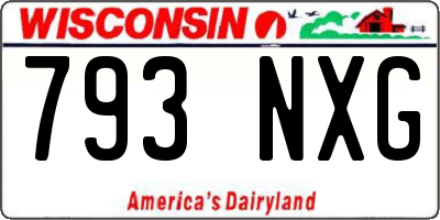WI license plate 793NXG