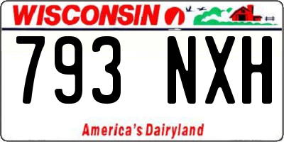 WI license plate 793NXH