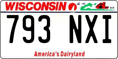 WI license plate 793NXI