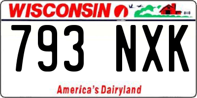 WI license plate 793NXK