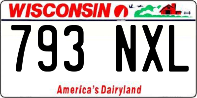 WI license plate 793NXL