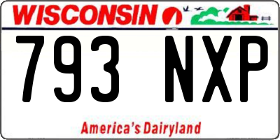 WI license plate 793NXP