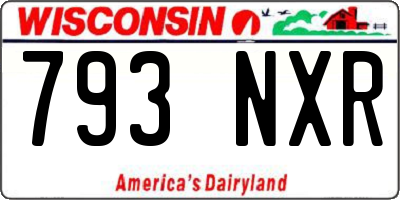 WI license plate 793NXR