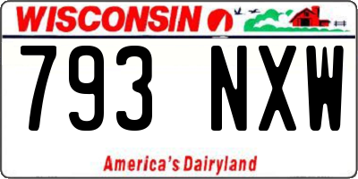 WI license plate 793NXW