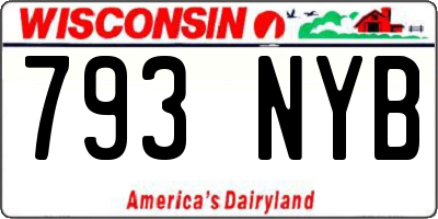 WI license plate 793NYB