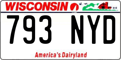 WI license plate 793NYD