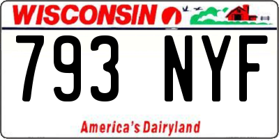 WI license plate 793NYF