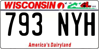 WI license plate 793NYH