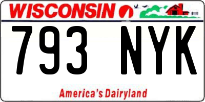 WI license plate 793NYK