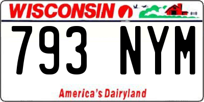 WI license plate 793NYM