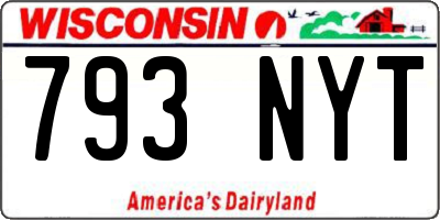 WI license plate 793NYT