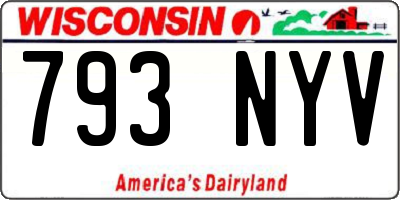 WI license plate 793NYV