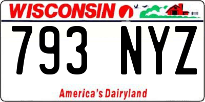 WI license plate 793NYZ