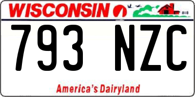WI license plate 793NZC
