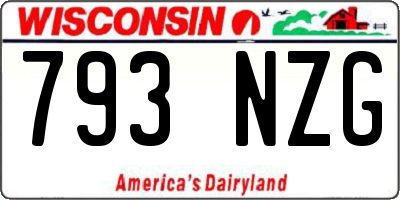WI license plate 793NZG