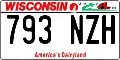 WI license plate 793NZH