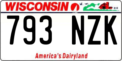 WI license plate 793NZK