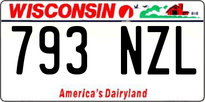 WI license plate 793NZL