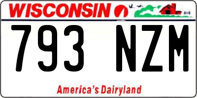 WI license plate 793NZM