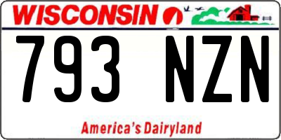 WI license plate 793NZN