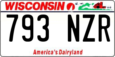WI license plate 793NZR