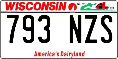 WI license plate 793NZS