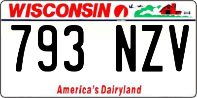 WI license plate 793NZV