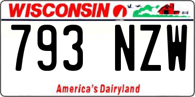 WI license plate 793NZW