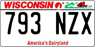 WI license plate 793NZX