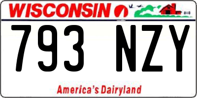 WI license plate 793NZY