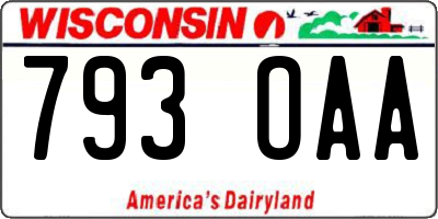 WI license plate 793OAA